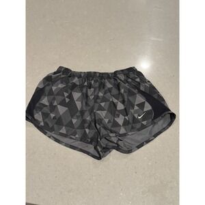 Nike Women's Running Shorts Geometric Print Black Gray Size S‎